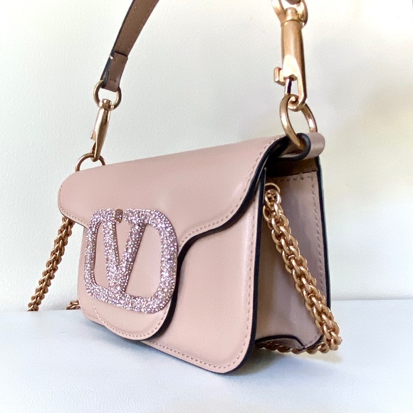 Valentino Loco Small Shoulder bag With Crystal Encrusted Large Logo NWT - Picture 12 of 15